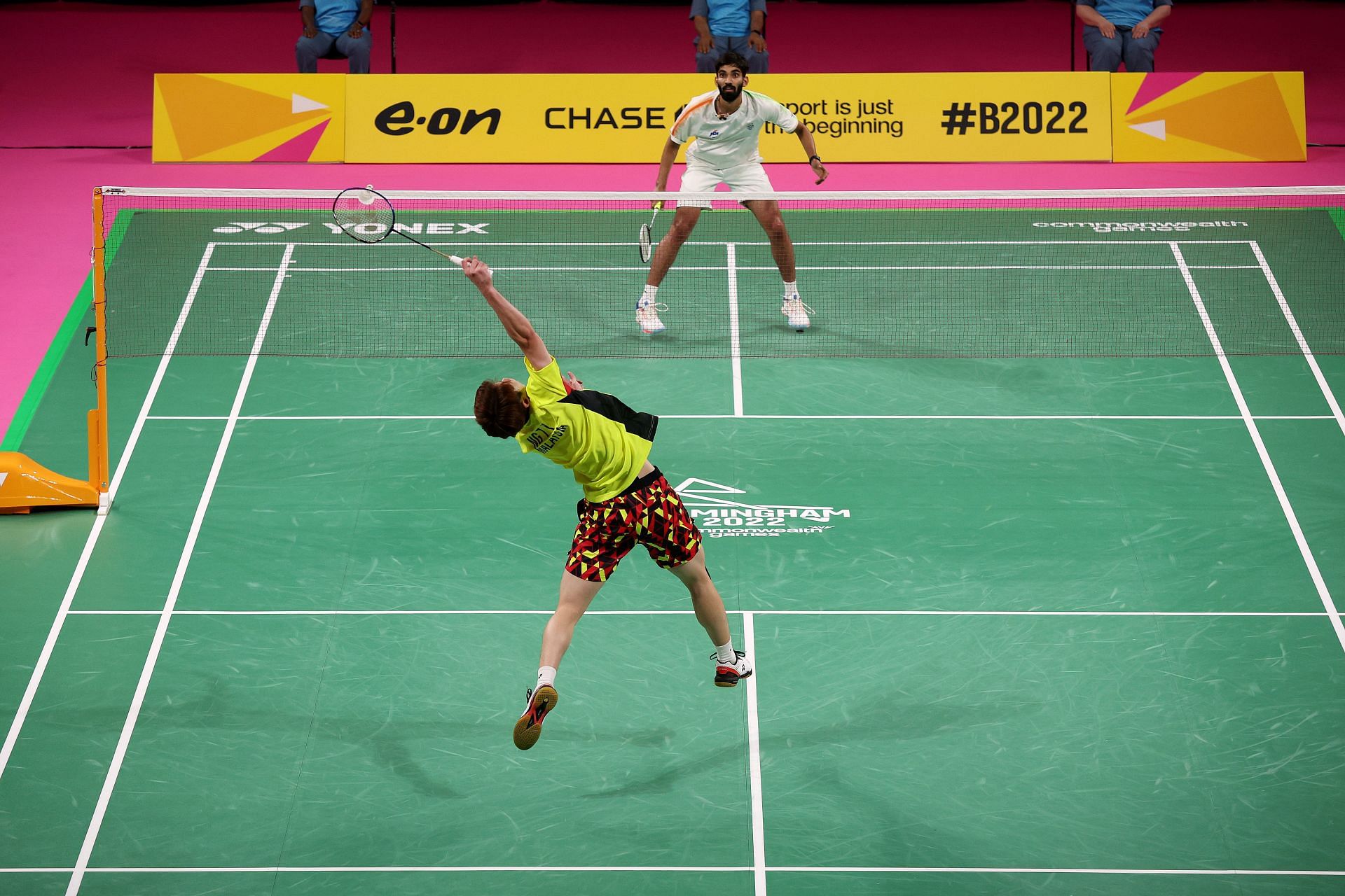 Badminton - Commonwealth Games: Day 5 Srikanth in action during mixed team final (Image courtesy: Getty)