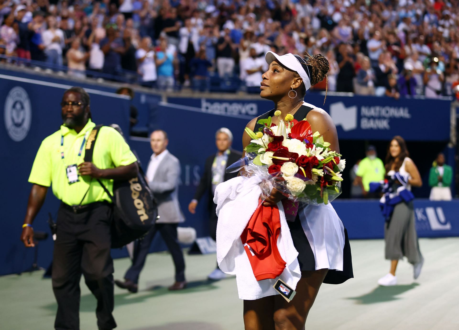 Serena Williams after losing to Belinda Bencic at the National Bank Open Toronto 