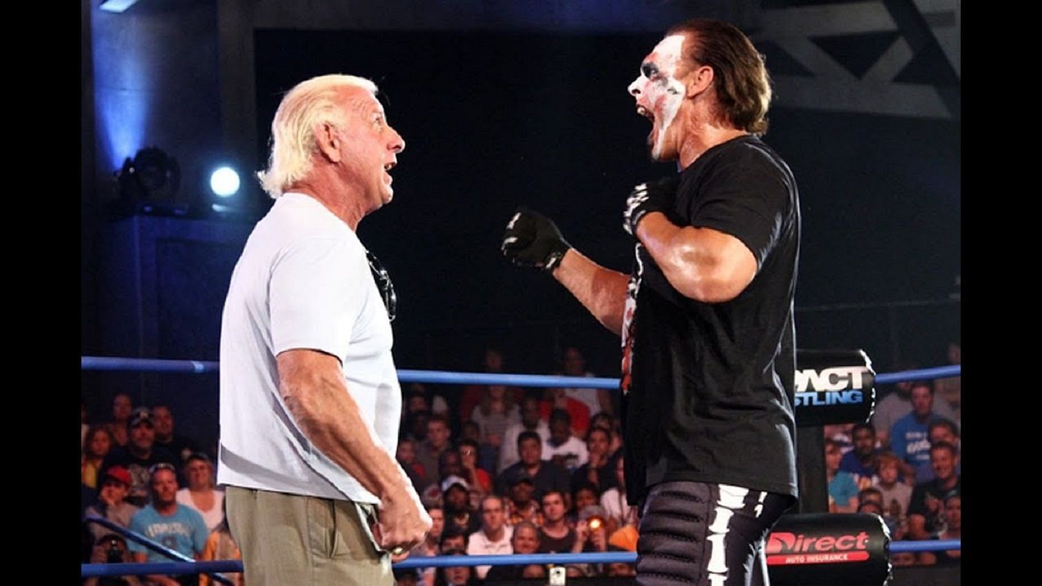 Flair and Sting before battling one more time over 20 years after their first match