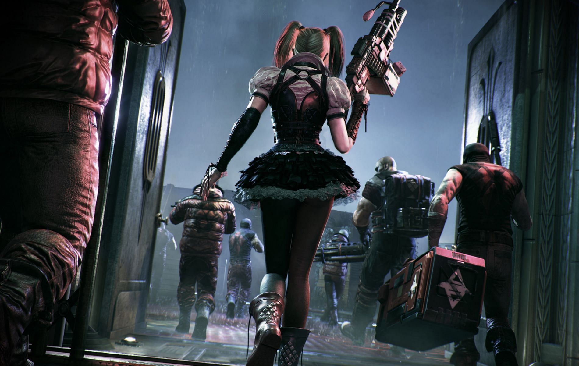 Harley Quinn and her gang of thugs (Image via Arkham Wiki)