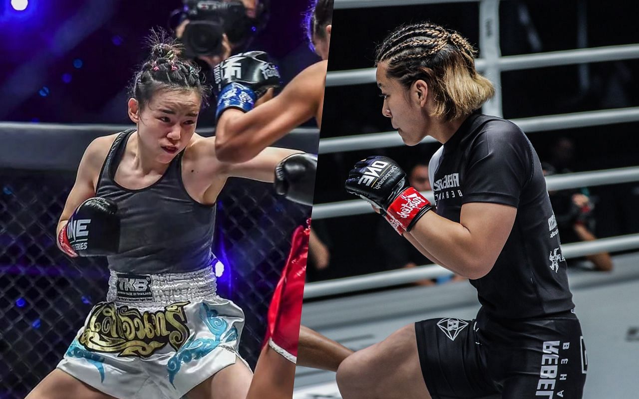 Lin Heqin (L) may choose to keeep her bout with Itsuki Hirata (R) on their feet. | [Photos: ONE Championship]