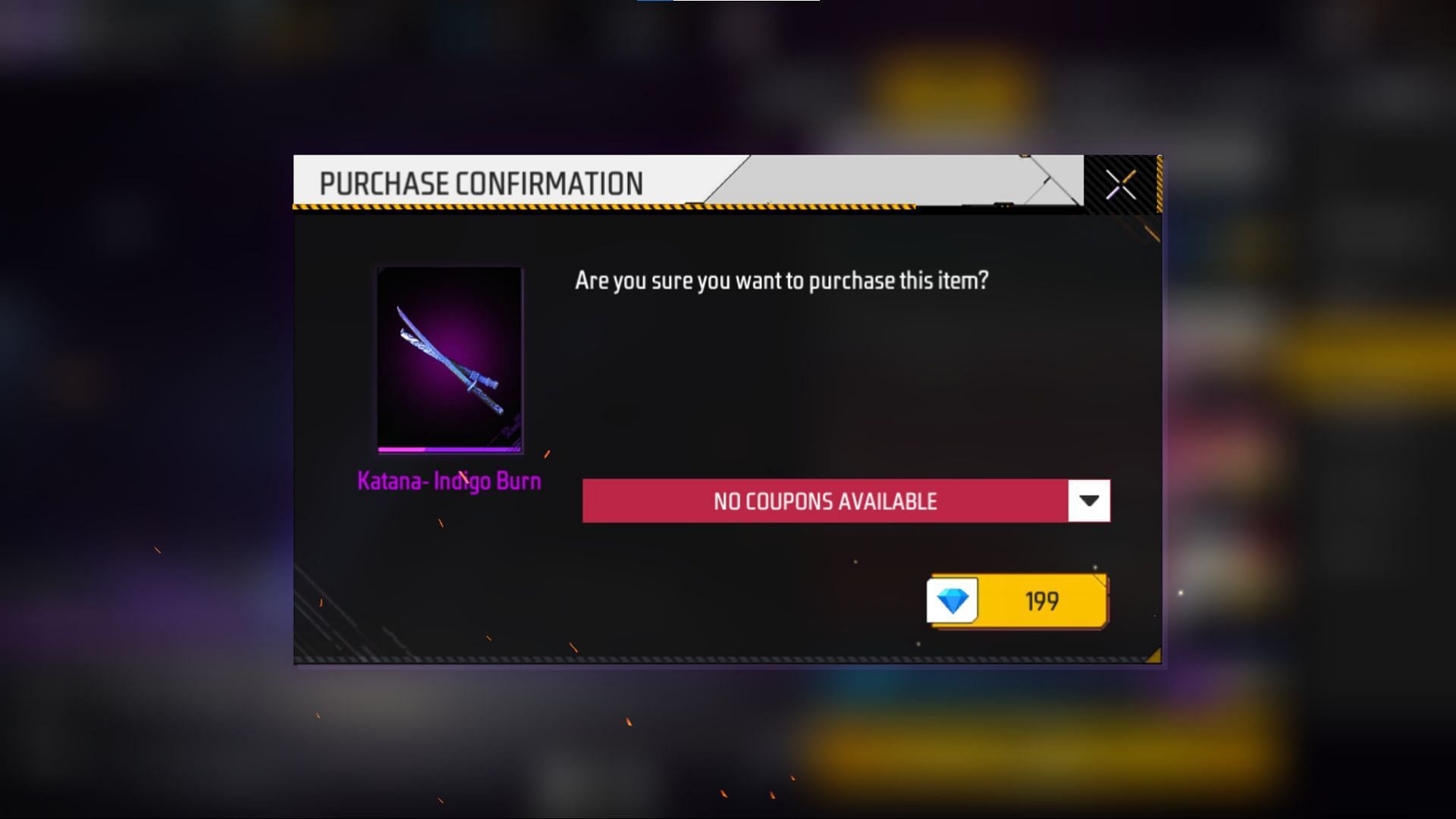 Players must confirm the purchase to get the weapon (Image via Garena)