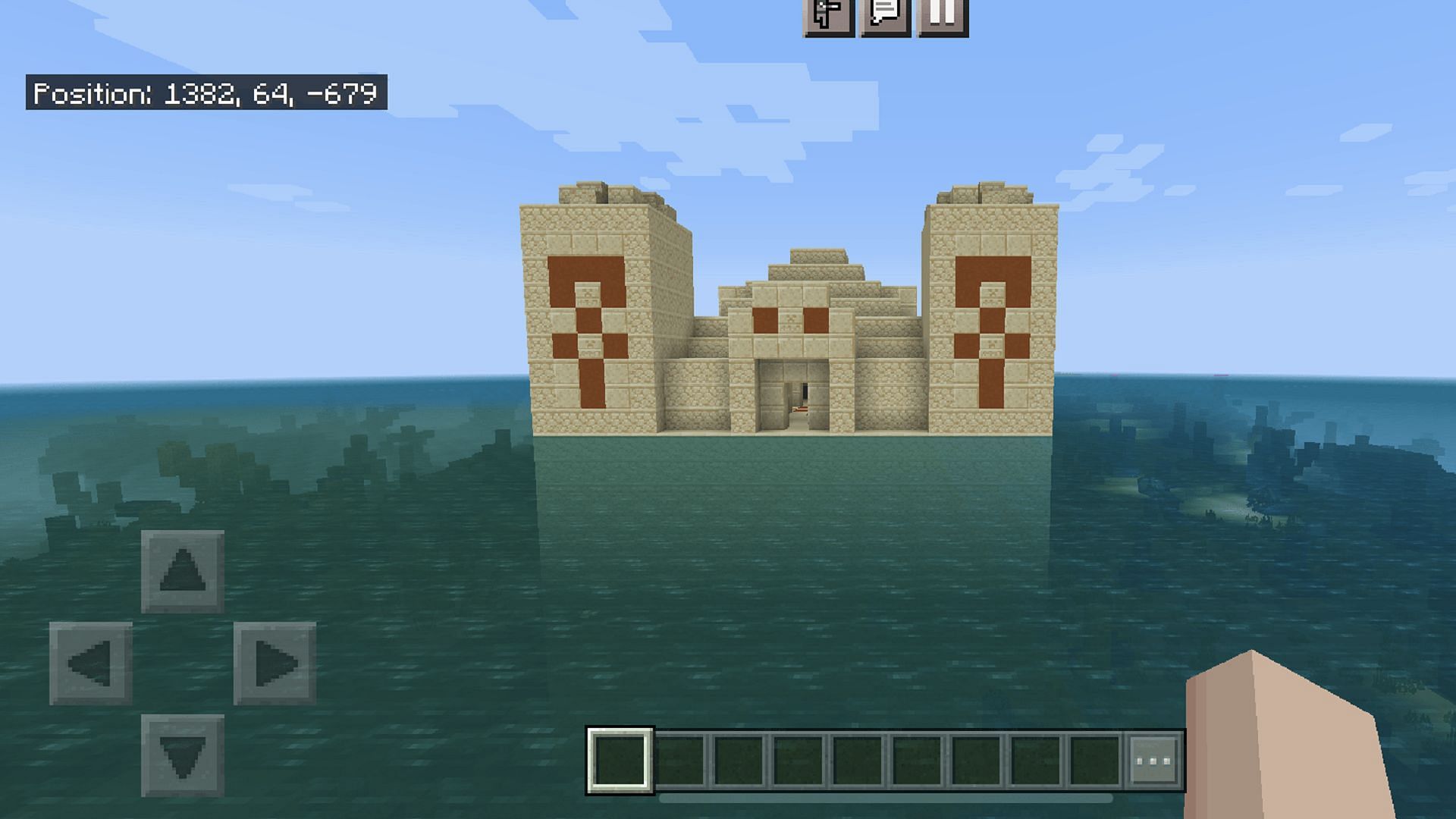 A desert pyramid appears in an amplified ocean in Minecraft (Image via u/New-Village-5523/Reddit)