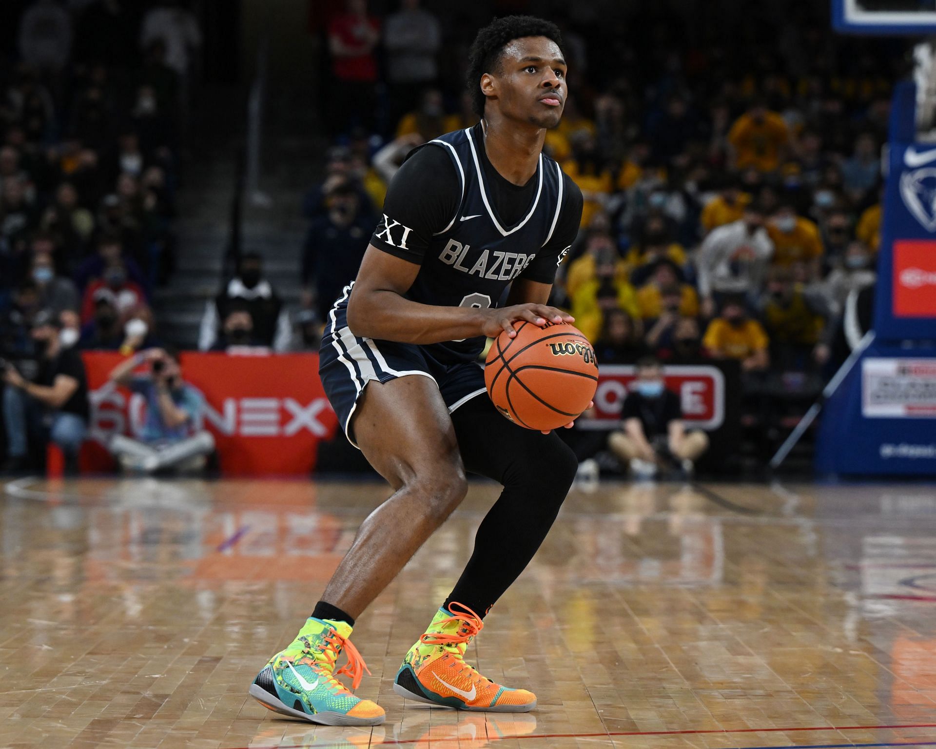 Bronny James while playing for Sierra Canyon School