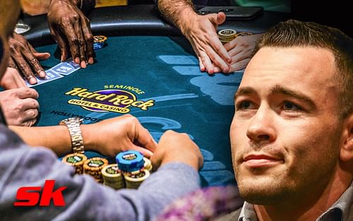 Poker table image (L) (via @shrpo on Twitter), Colby Covington (R)