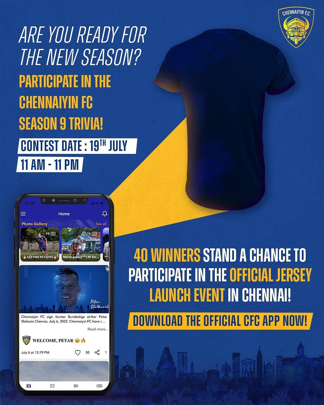 Chennaiyin FC&#039;s jersey design contest (Image via Twitter/Chennaiyin FC)