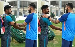 Asia Cup 2022: [Watch] Virat Kohli meets Babar Azam in Dubai during India's practice session ahead of Pakistan clash