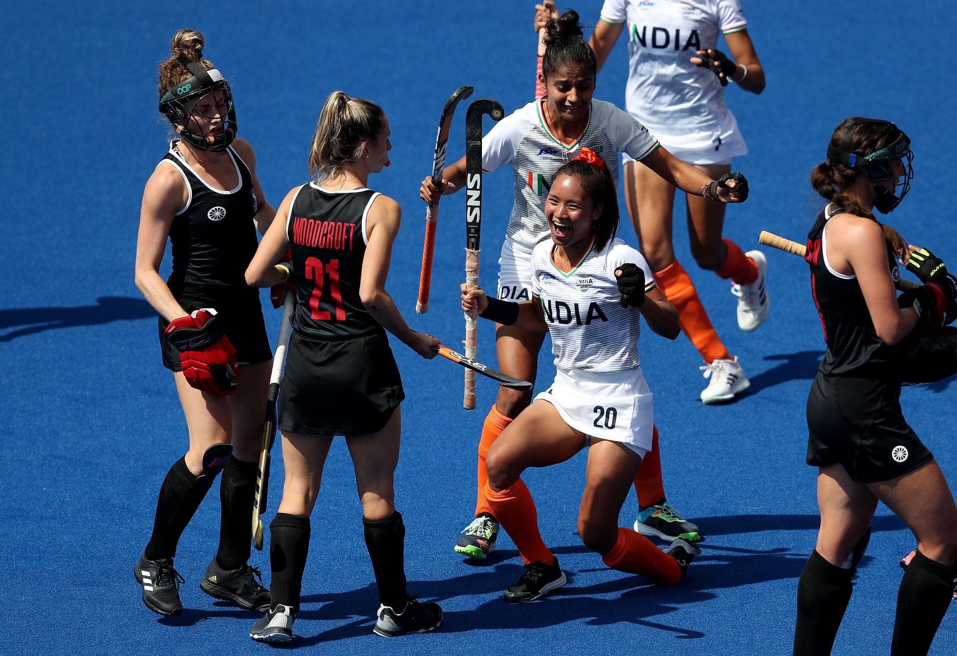 India&#039;s Lalremsiami celebrates after scoring against Canada. (PC: Getty Images)