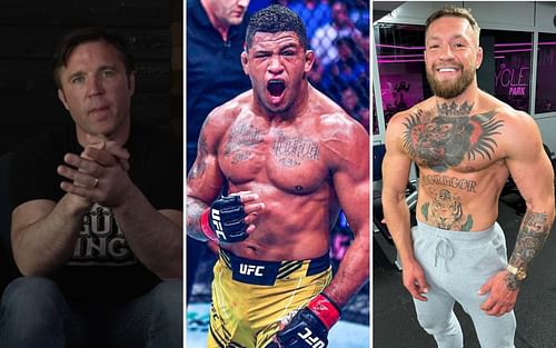 Chael Sonnen (L), Gilbert Burns (M), Conor McGregor (R) [Images Courtesy: @sonnench, @gilbert_burns, and @thenotoriousmma on Instagram]