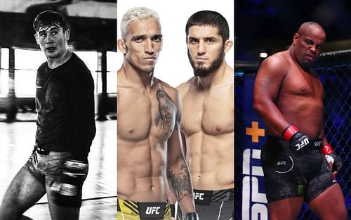 (L-R) Darren Till, Charles Oliveira vs. Islam Makhachev, Daniel Cormier [Images via @darrentill2.0, @ufc and @dc_mma on Instagram]