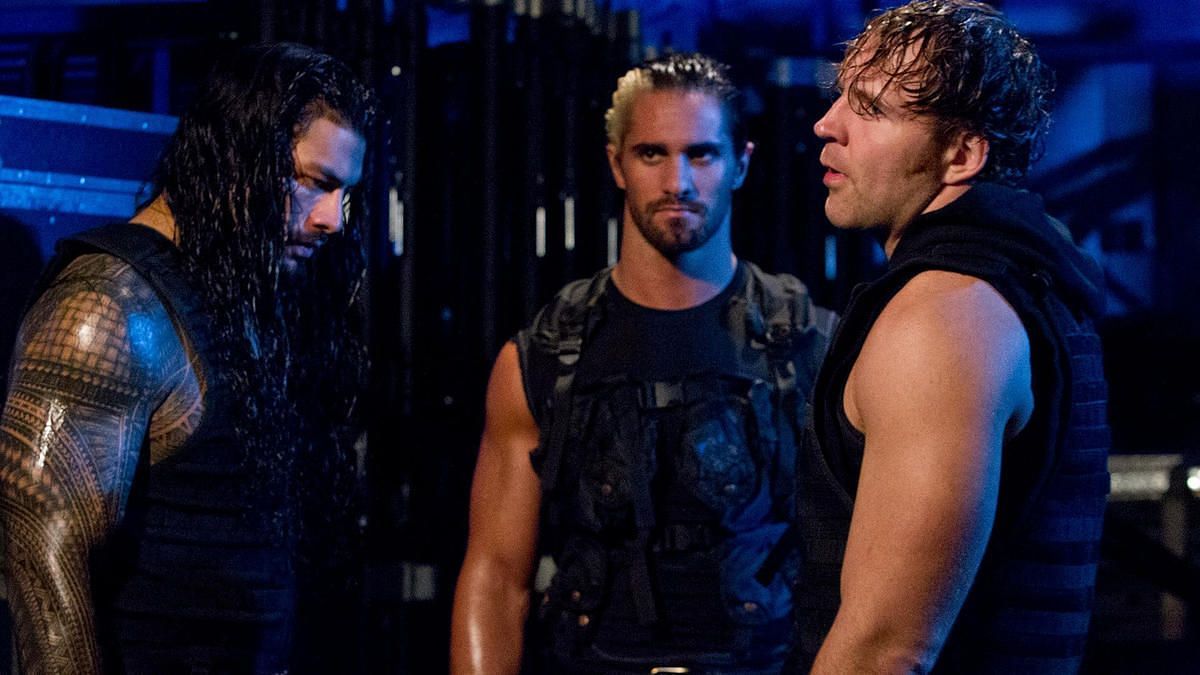 Roman Reigns (L), Seth Rollins (M), Dean Ambrose (R)