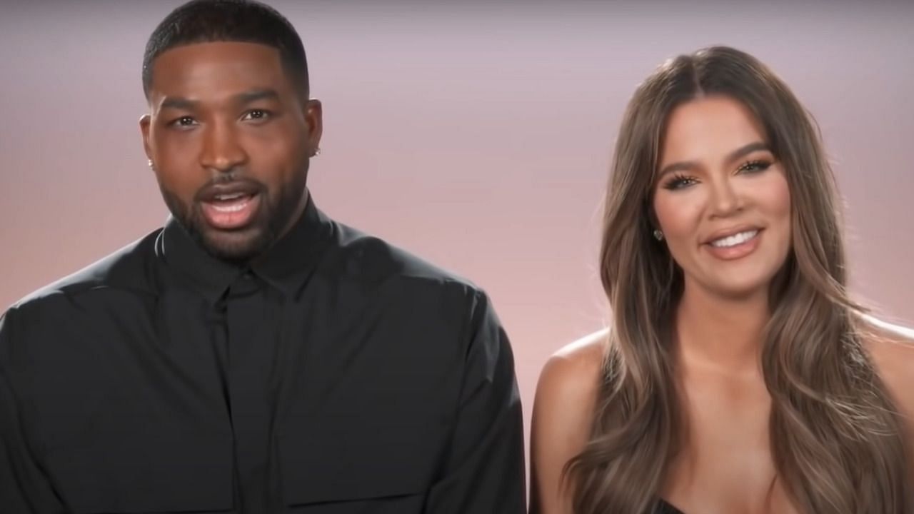 Tristan Thompson (left) with partner Khloe Kardashian