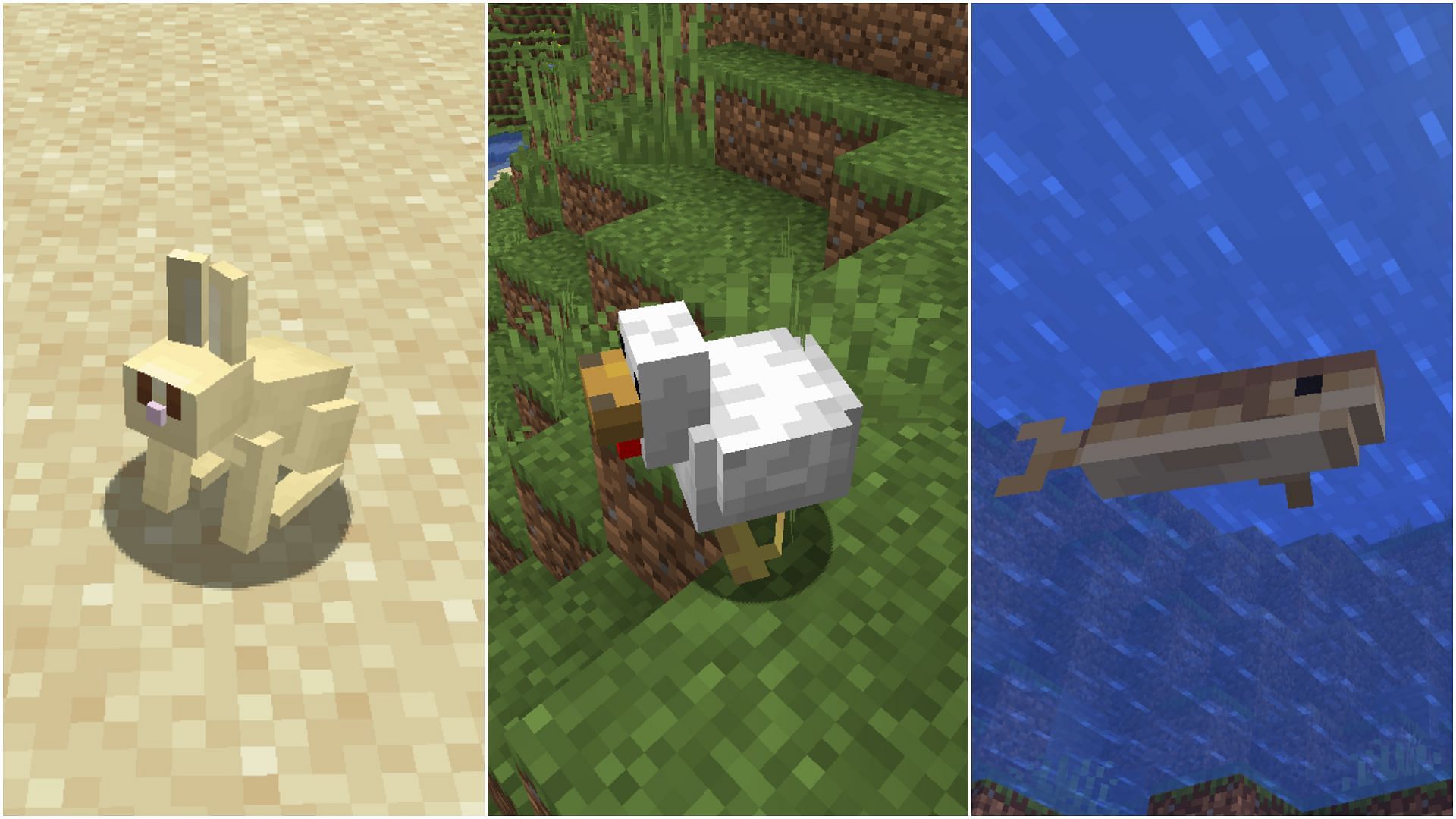 Some of the weakest mobs in Minecraft (Image via Sportskeeda)