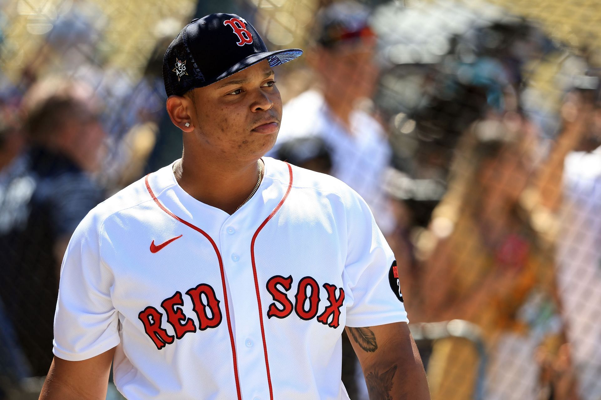 Rafael Devers during a 2022 Gatorade All-Star Workout Day