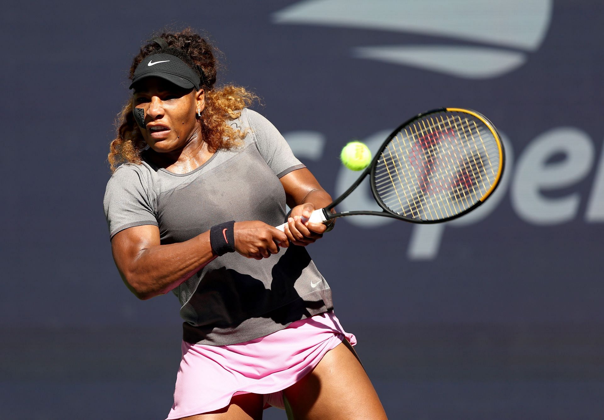Serena Williams practices ahead of her 2022 US Open campaign.
