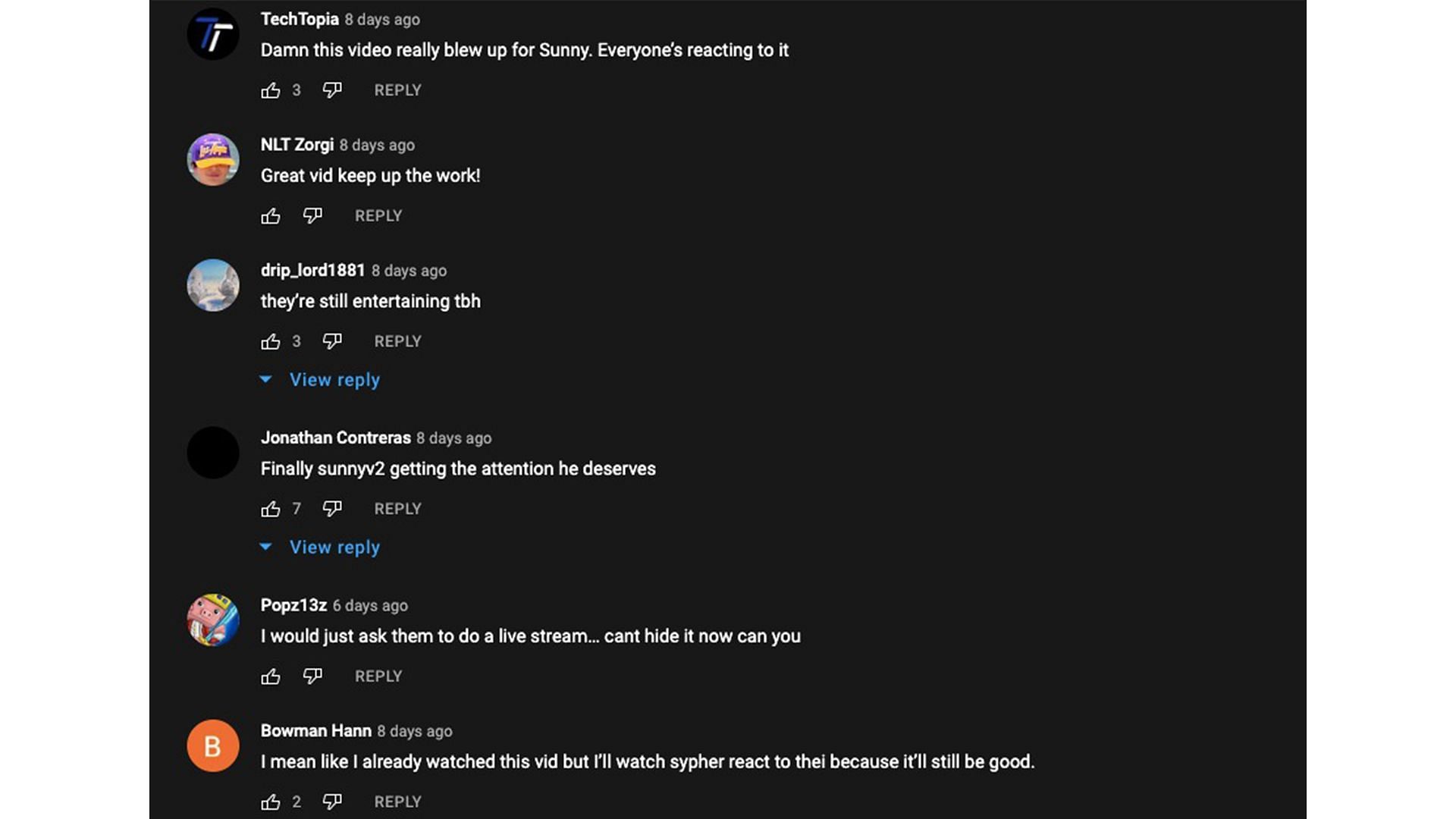 Comments board from the video (Image via YouTube/SypherPK)