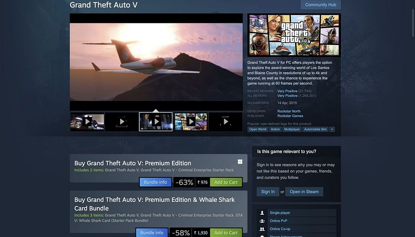 The game is available on Steam as well (Image via Steam)
