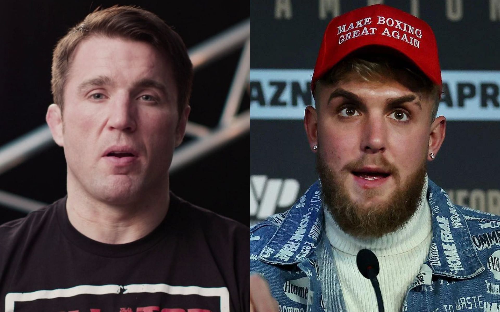 Chael Sonnen (right) and Jake Paul (left) [Photo credit: Bellator MMA on YouTube]