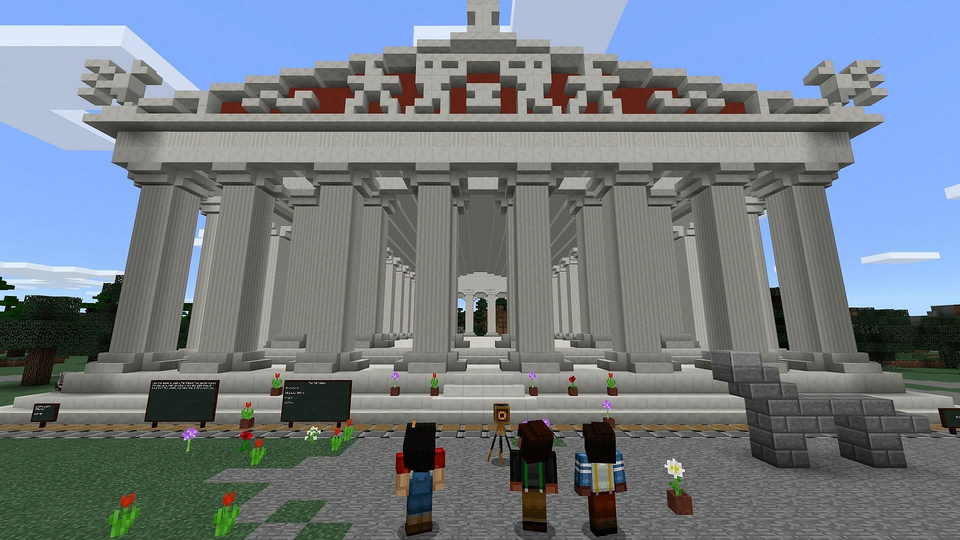 The Parthenon as constructed during the #MicrosoftEDU event (Image via Microsoft News)