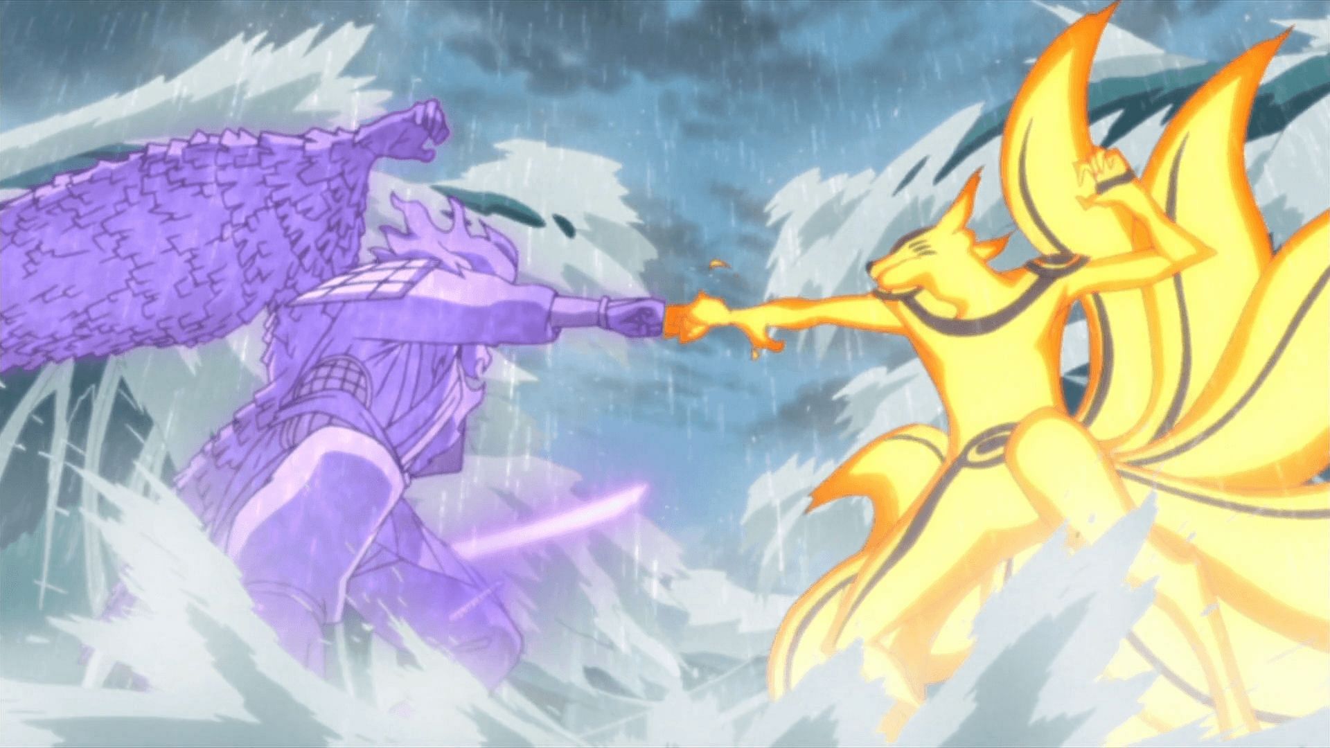 sasuke susanoo vs naruto kurama