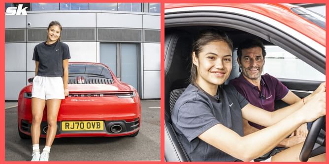 Watch: Emma Raducanu fulfills lifelong dream of driving a Porsche sports car at Silverstone; is joined by former F1 star Mark Webber