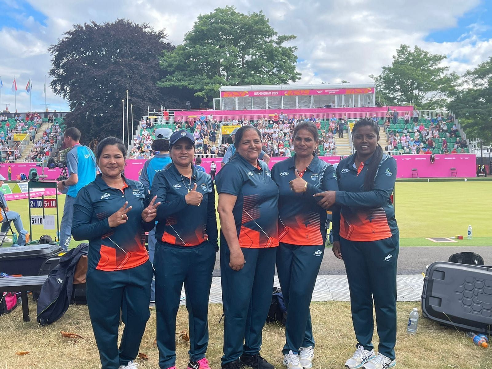 The Indian women&#039;s fours Lawn Bowls team at CWG 2022. (PC: SAI)