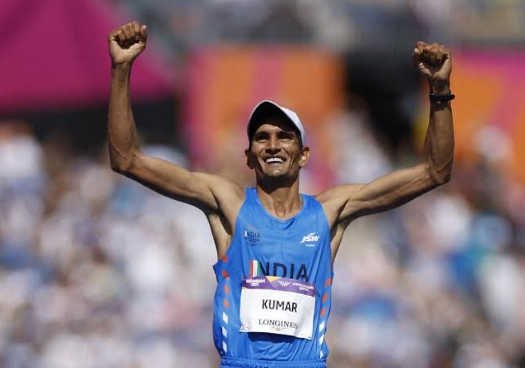 संदीप कुमार ने 36 साल की उम्र में 10 हजार मीटर पैदल चाल का ब्रॉन्ज जीता है।