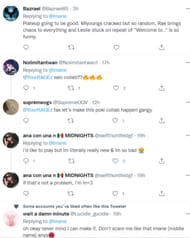 A few Twitter reactions pertained to her fan collaborations (Image via Imane/Twitter)