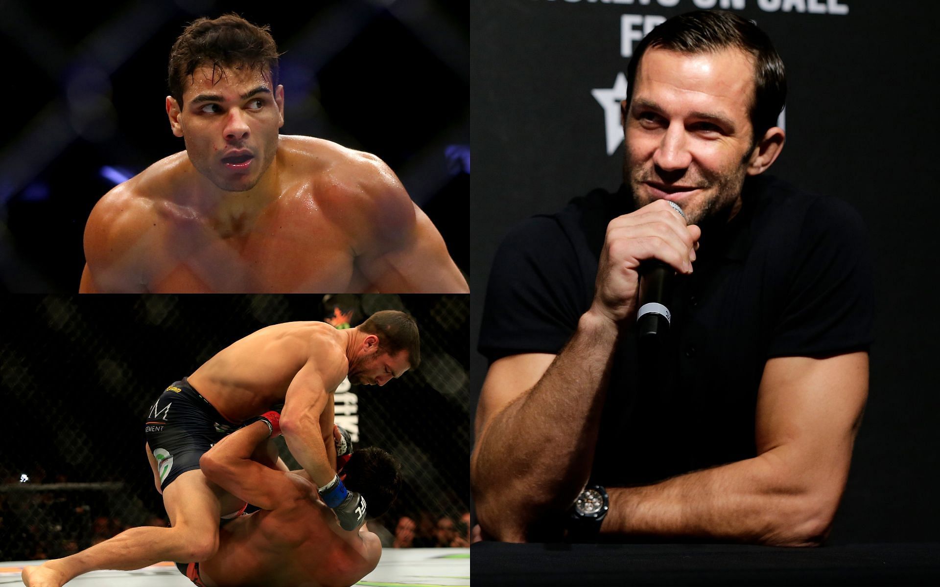 Costa (top left); Rockhold out-grappling former UFC light heavyweight champion Lyoto Machida (bottom left); Luke Rockhold (right)