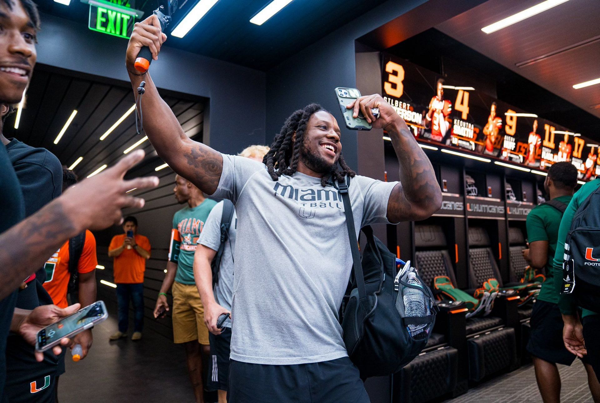 Canes Football&#039;s Dwayne Johnson Locker Room