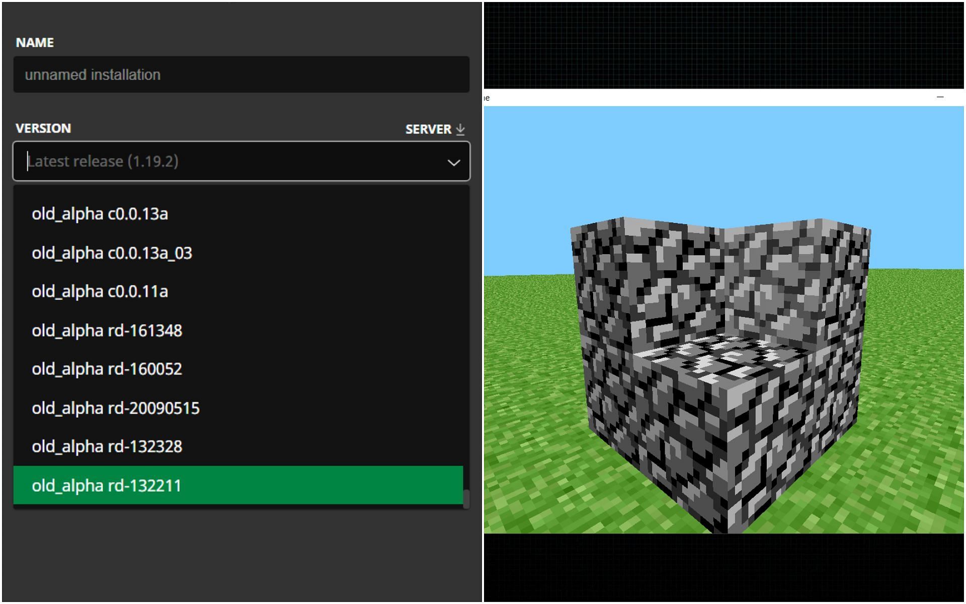 Players can experience the history of Minecraft by playing the game&#039;s oldest version (Image via Sportskeeda)