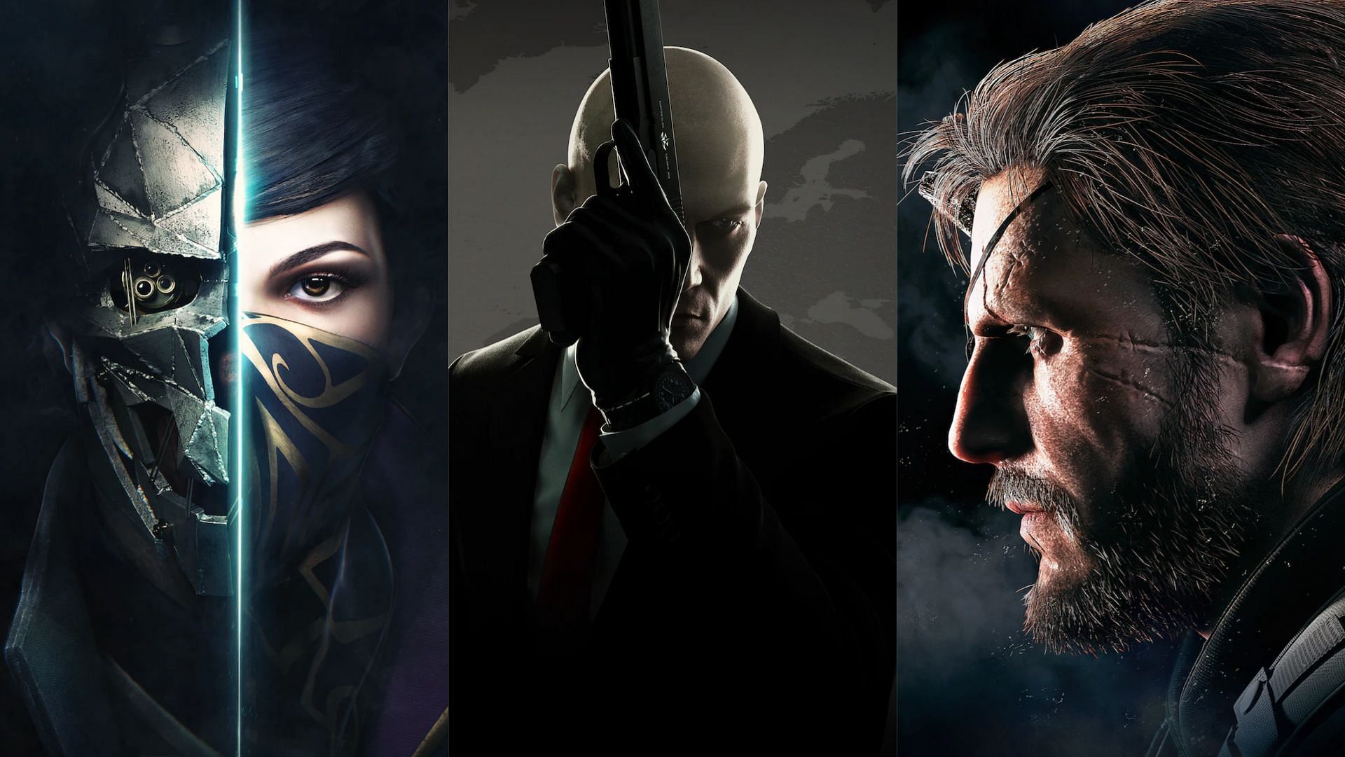 Much like the Hitman series, Dishonored 2 and Metal Gear Solid V: The Phantom Pain are some of the best stealth sandboxes out there (Image via Bethesda Softworks, IO Interactive, Konami)