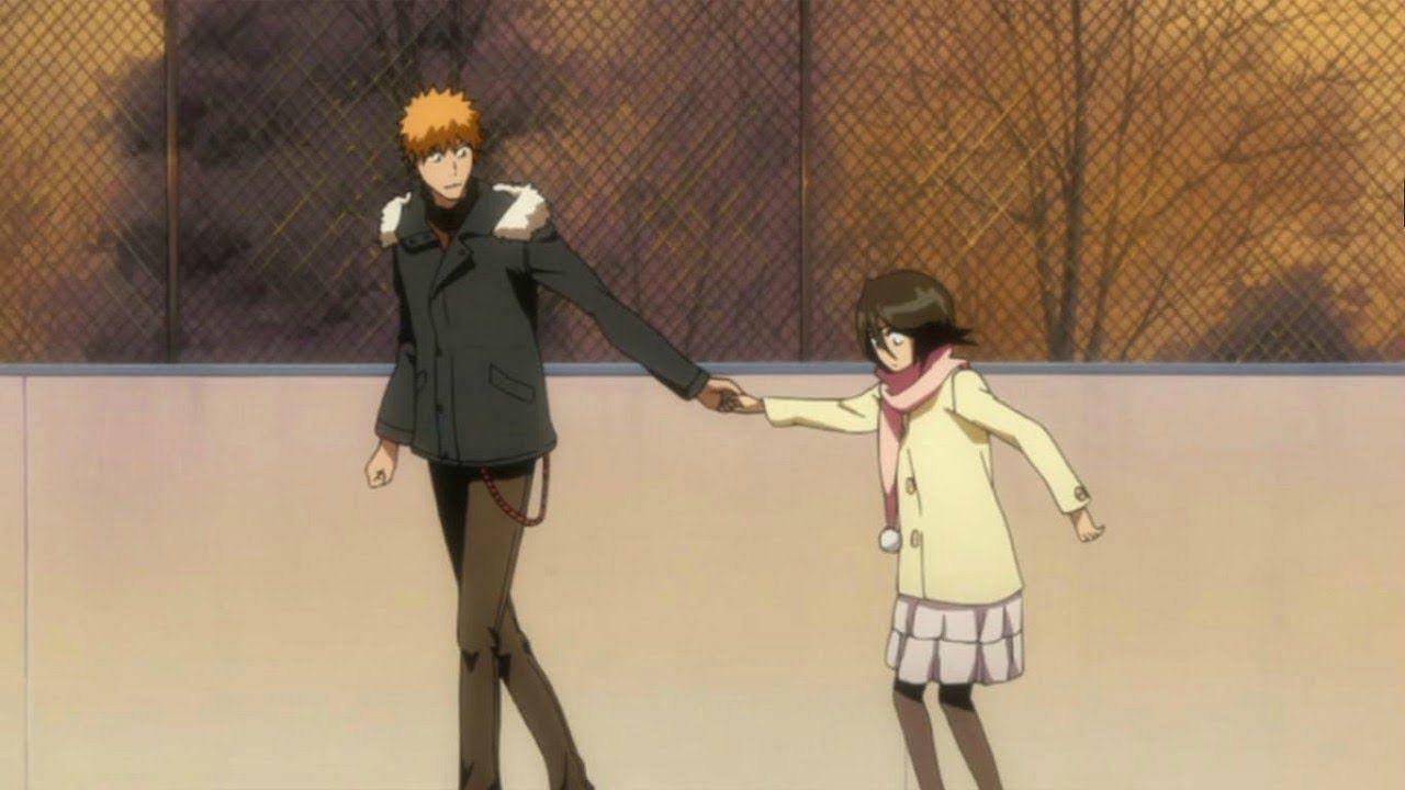 Rukia (right) and Ichigo (left) as seen in the series&#039; anime (Image via Studio Pierrot)