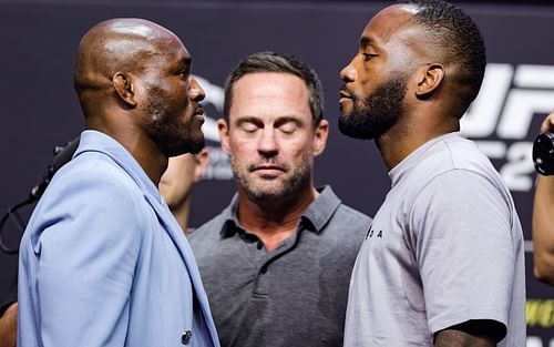 Kamaru Usman (left) and Leon Edwards (right) ahead of UFC 278