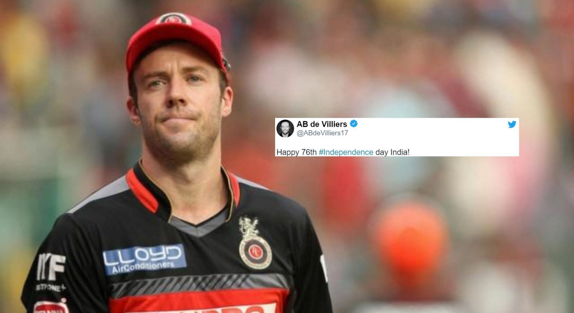 AB de Villiers congratulated India on Independence Day.
