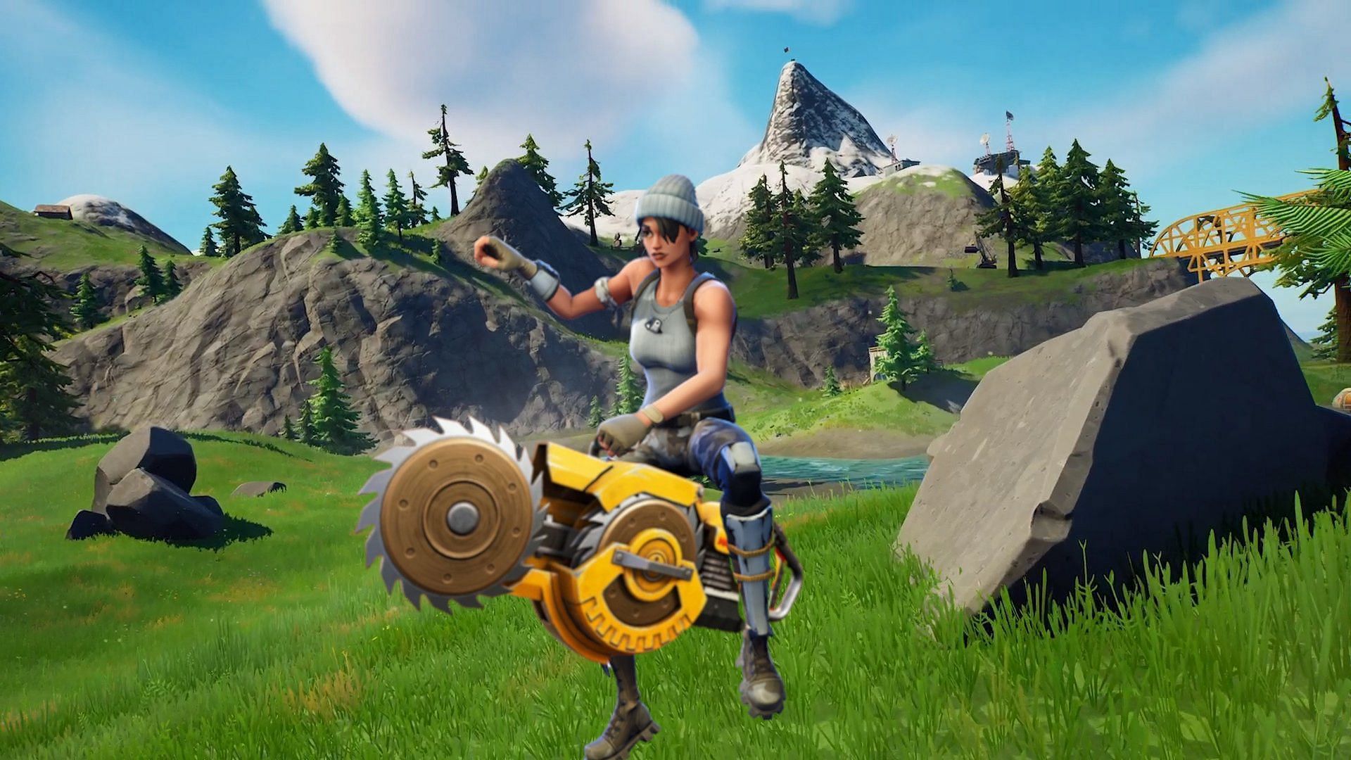Fortnite players can use the Ripsaw Launcher to teleport far away (Image via Epic Games)