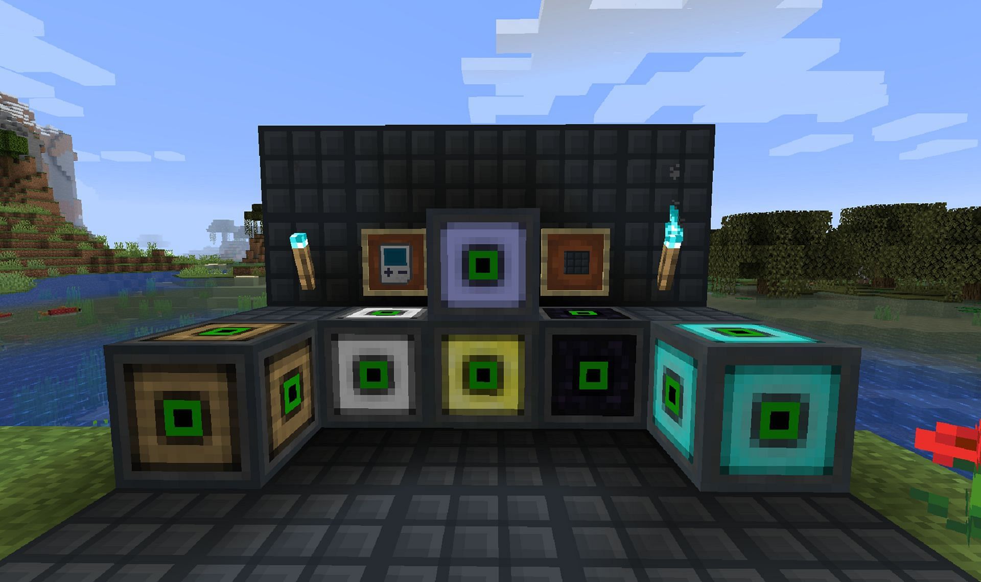 Machines housed inside of blocks via the mod (Image via davenonymous/CurseForge)
