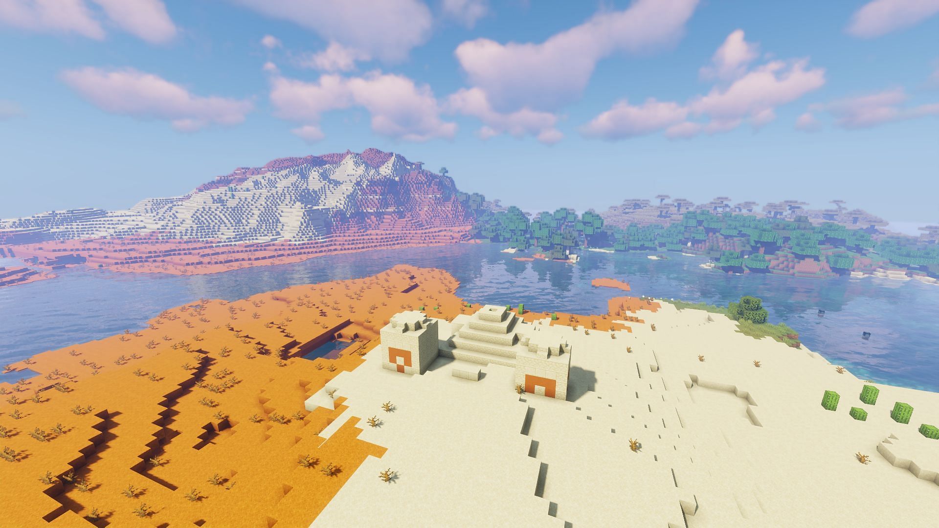 One of the desert temples found on the seed (Image via Minecraft/Mojang)