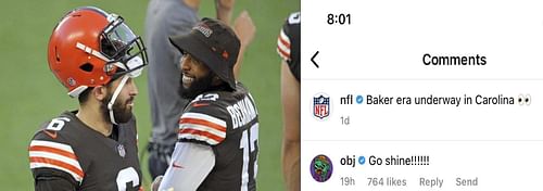 Former Cleveland Brown teammates Odell Beckham Jr. and Baker Mayfield