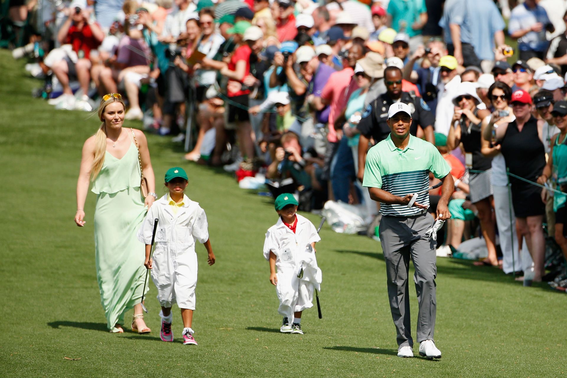 Vonn and Woods at The Masters - Par 3 Contest (Image via Getty)