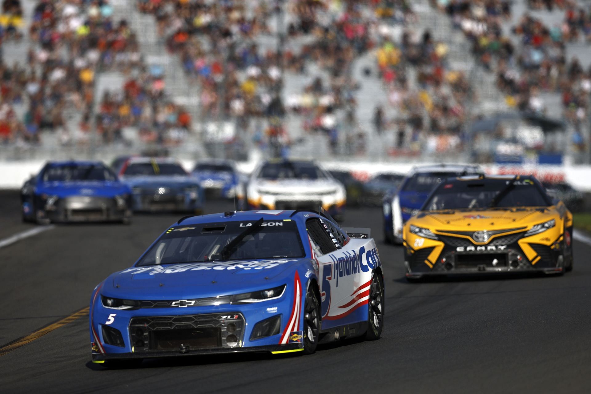 Kyle Larson drives during the NASCAR Cup Series Go Bowling at The Glen at Watkins Glen International (Photo via Getty Images)