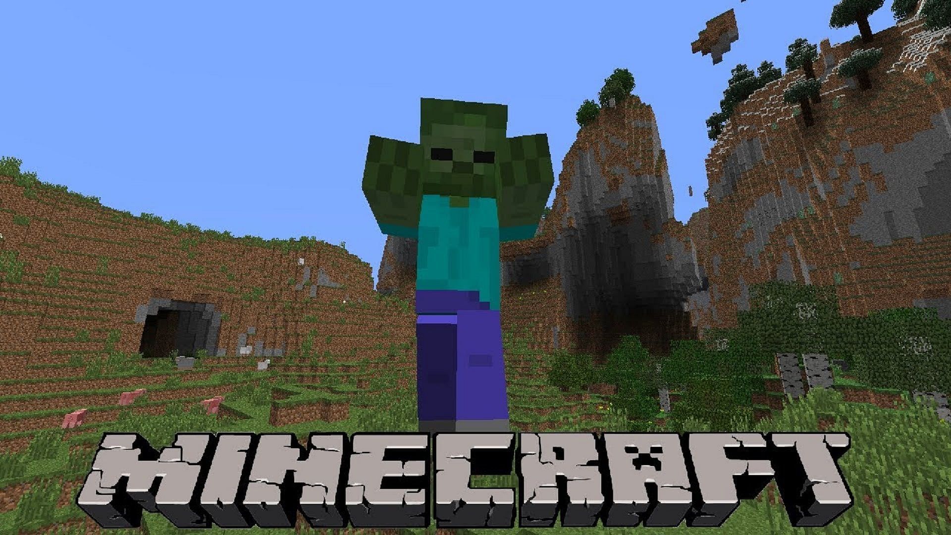 The giant zombie in Minecraft (Image via AchievedGaming/YouTube)
