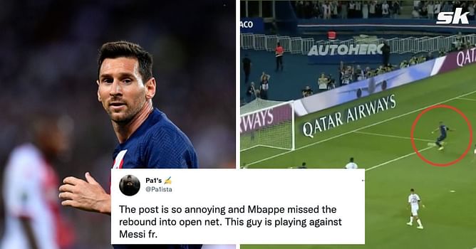 "Miss of the season", "This guy is playing against Messi fr" - Fans in disbelief as PSG superstar Kylian Mbappe misses open goal after sensational Lionel Messi strike