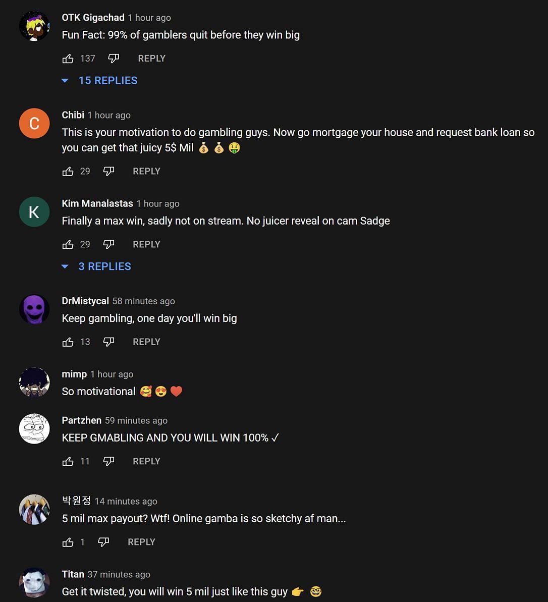 Fans react to the streamer winning a seven-figure sum while gambling off-stream (Image via xQc Clips/YouTube)