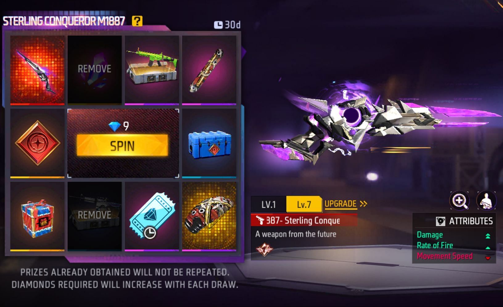 Make spins using diamonds (Image via Garena)