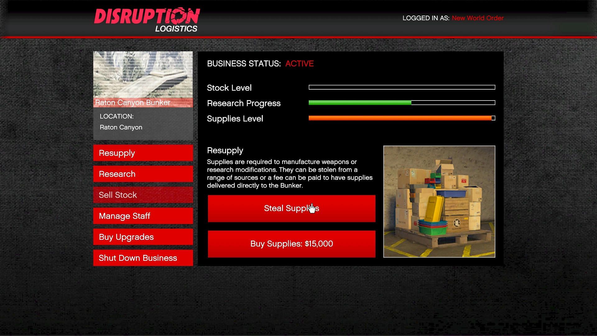 Supplies are crucial (Image via Rockstar Games)