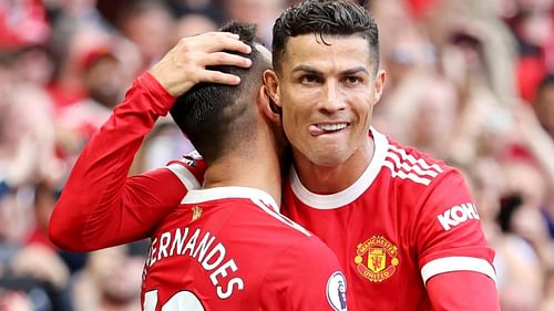 Players like Bruno Fernandes and Cristiano Ronaldo will once again be the main guys for Manchester United in FIFA 23 (Image via Getty)