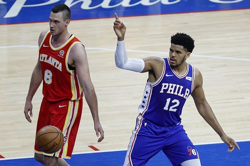 Tobias Harris in action against Atlanta Hawks