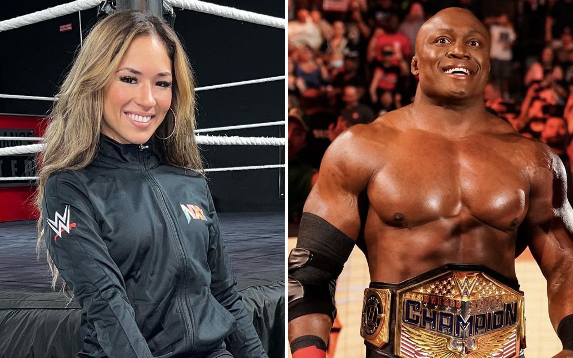 Valerie Loureda (L) and Bobby Lashley (R) (Photo credit: @valerielouredaa and @ConnectWWE - Twitter)