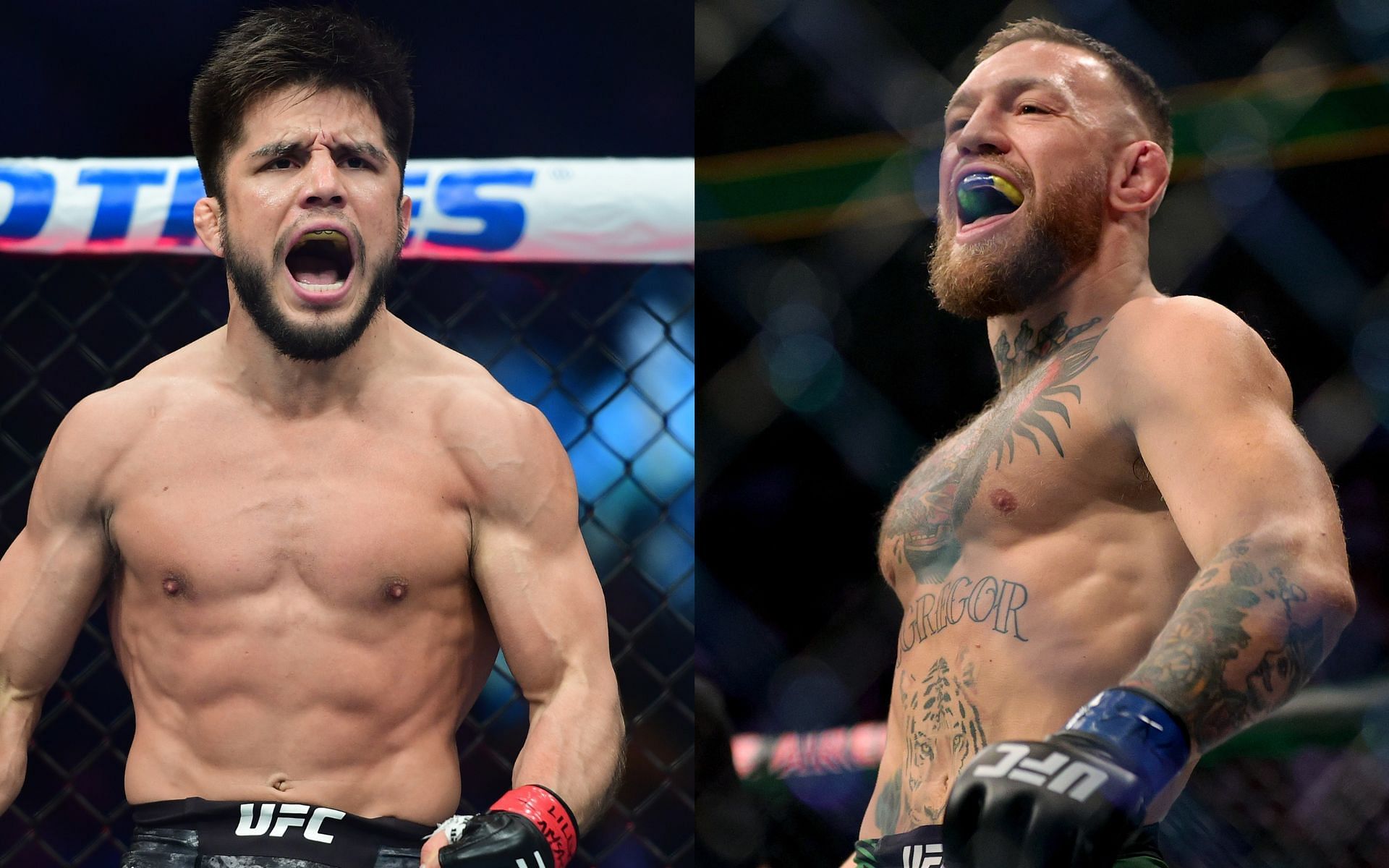 Henry Cejudo (left), Conor McGregor (right)